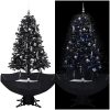 Julgran med snö och paraplybas svart 170 cm PVC vidaXL 170 x 105 cm – miniatyr 1