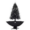 Julgran med snö och paraplybas svart 190 cm PVC vidaXL 190 x 115 cm – miniatyr 2