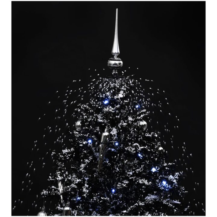 Julgran med snö och paraplybas svart 190 cm PVC vidaXL 190 x 115 cm – bild 6