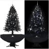 Julgran med snö och paraplybas svart 190 cm PVC vidaXL 190 x 115 cm – miniatyr 1