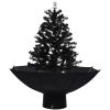 Julgran med snö och paraplybas svart 75 cm PVC vidaXL 75 x 60 cm – miniatyr 2