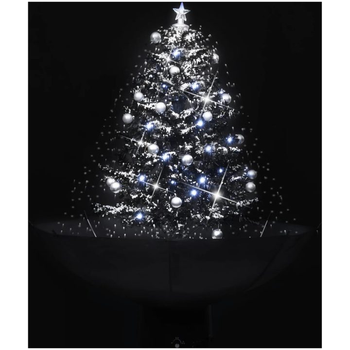 Julgran med snö och paraplybas svart 75 cm PVC vidaXL 75 x 60 cm – bild 3