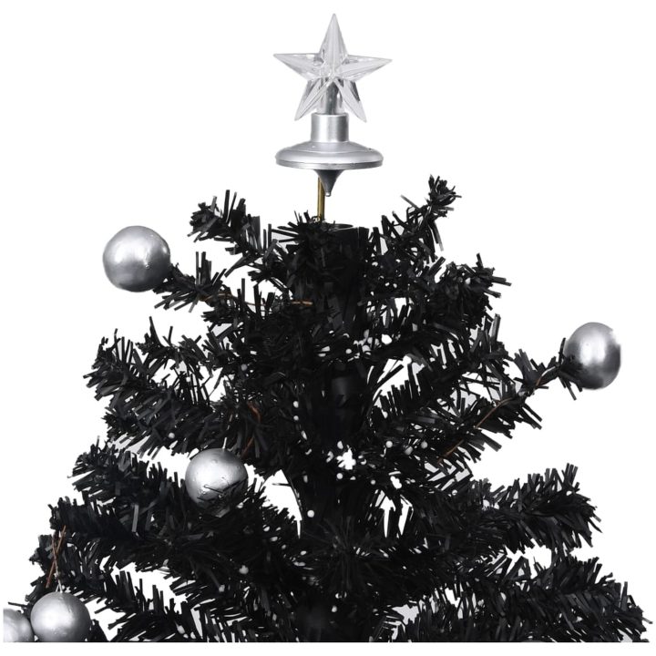 Julgran med snö och paraplybas svart 75 cm PVC vidaXL 75 x 60 cm – bild 4