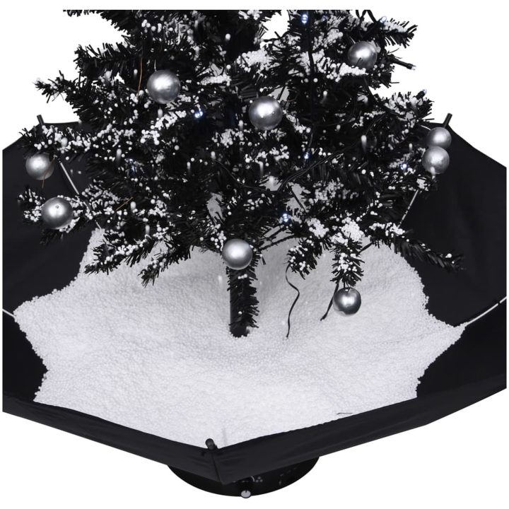 Julgran med snö och paraplybas svart 75 cm PVC vidaXL 75 x 60 cm – bild 5