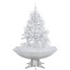 Julgran med snö och paraplybas vit 140 cm vidaXL 140 x 95 cm – miniatyr 2