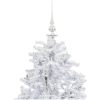 Julgran med snö och paraplybas vit 140 cm vidaXL 140 x 95 cm – miniatyr 4