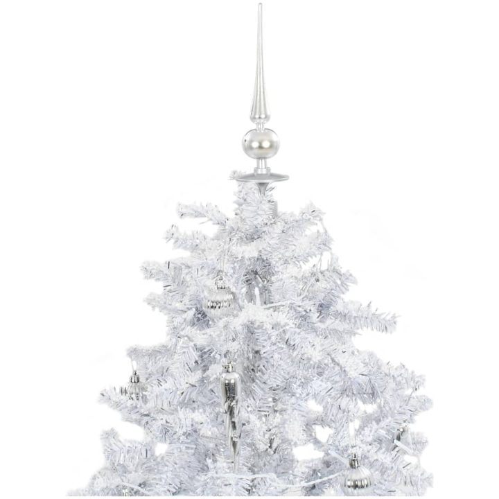 Julgran med snö och paraplybas vit 140 cm vidaXL 140 x 95 cm – bild 4