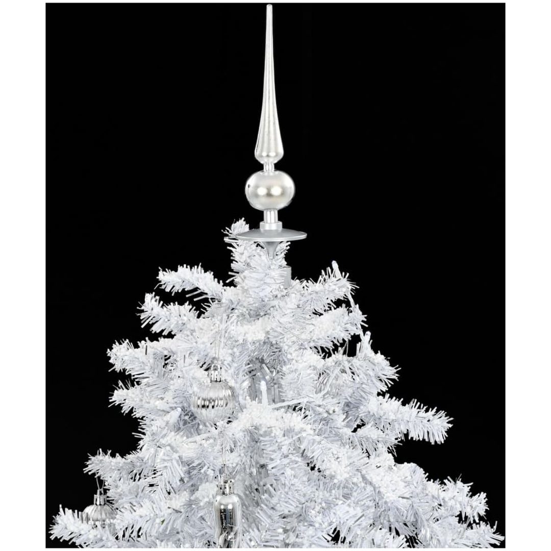 Julgran med snö och paraplybas vit 140 cm vidaXL 140 x 95 cm – bild 5