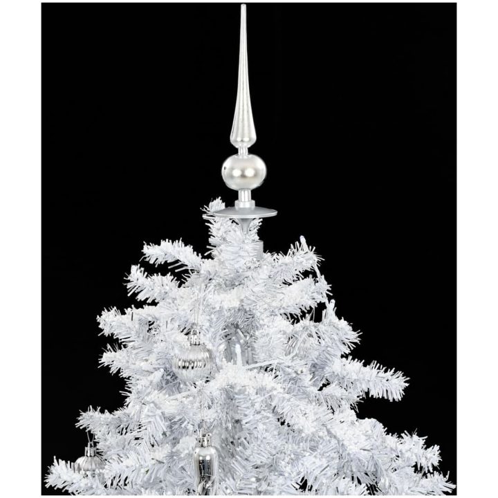 Julgran med snö och paraplybas vit 140 cm vidaXL 140 x 95 cm – bild 5