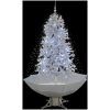 Julgran med snö och paraplybas vit 170 cm vidaXL 170 x 105 cm – miniatyr 3