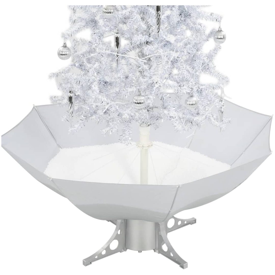 Julgran med snö och paraplybas vit 170 cm vidaXL 170 x 105 cm – bild 7