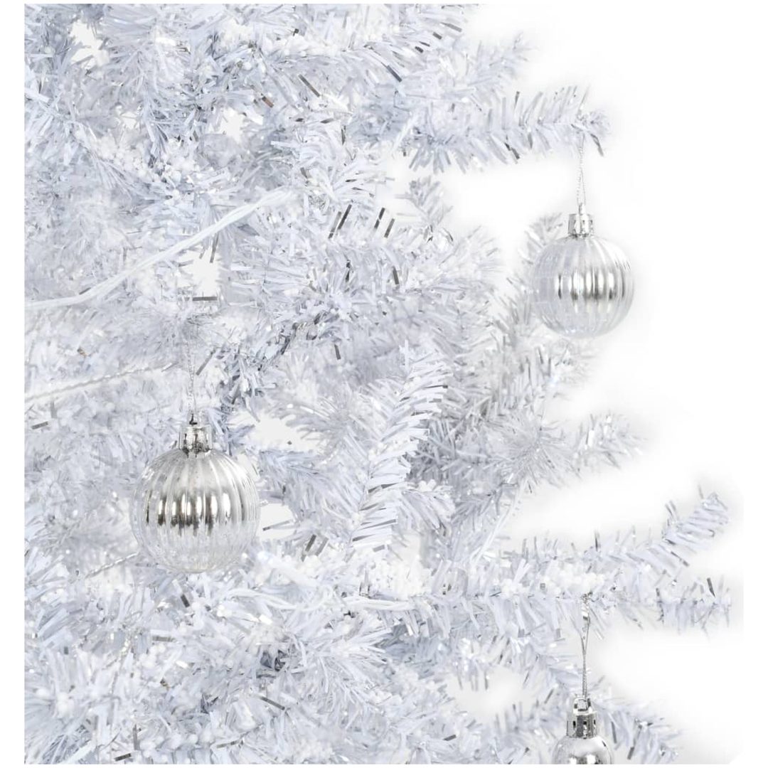 Julgran med snö och paraplybas vit 190 cm vidaXL 190 x 115 cm – bild 6