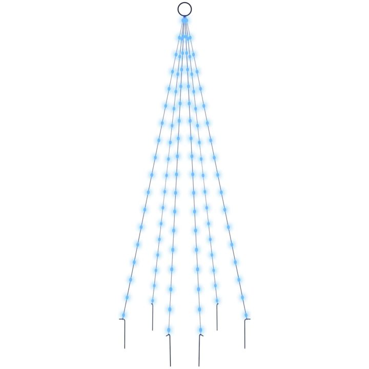 Julgran på flaggstång blå 108 LEDs 180 cm vidaXL 180 x 70 cm – bild 2