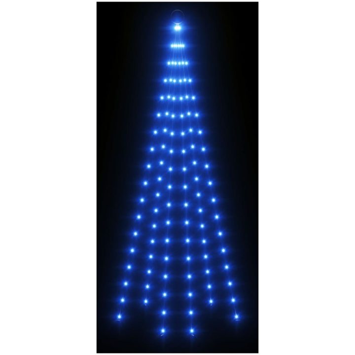 Julgran på flaggstång blå 108 LEDs 180 cm vidaXL 180 x 70 cm – bild 4