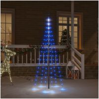 Julgran på flaggstång blå 108 LEDs 180 cm vidaXL