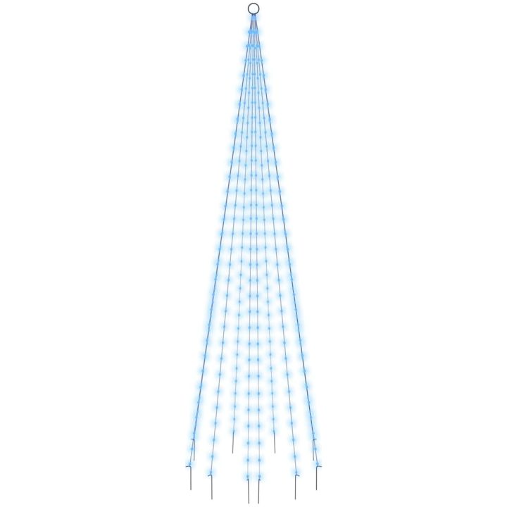 Julgran på flaggstång blå 310 LEDs 300 cm vidaXL 300 x 100 cm – bild 2