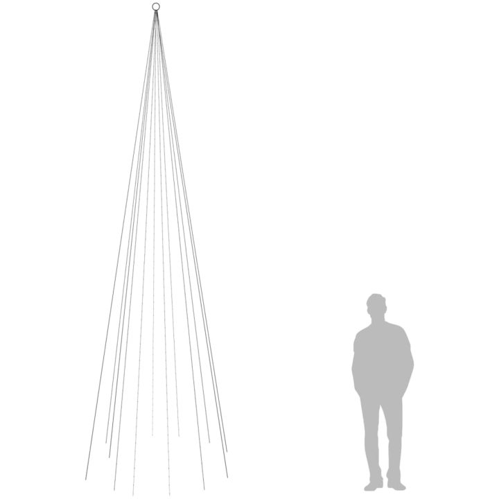 Julgran på flaggstång blå 732 LEDs 500 cm vidaXL 500 x 160 cm – bild 10