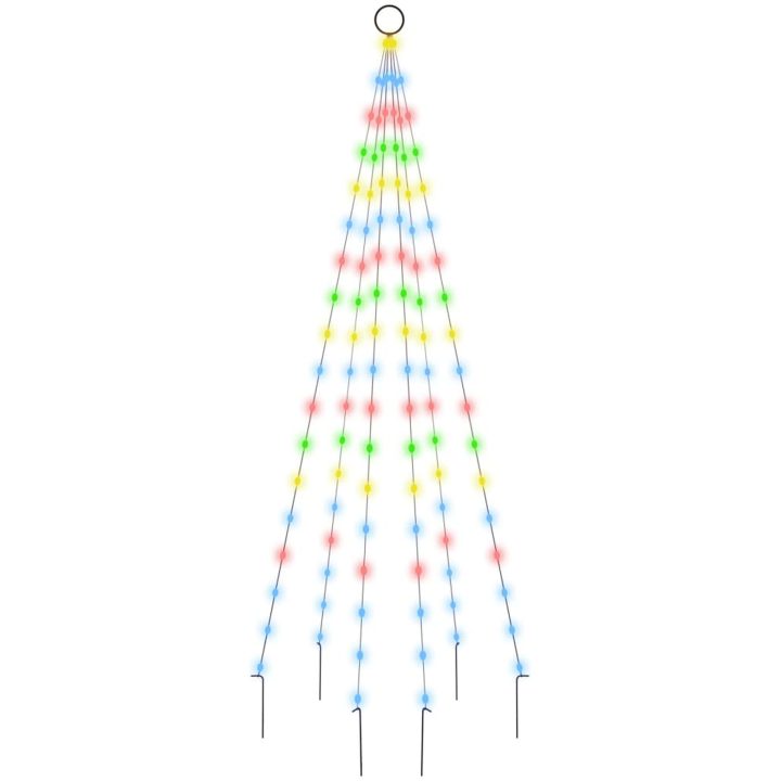 Julgran på flaggstång färgglad 108 LEDs 180 cm vidaXL 180 x 70 cm – bild 2