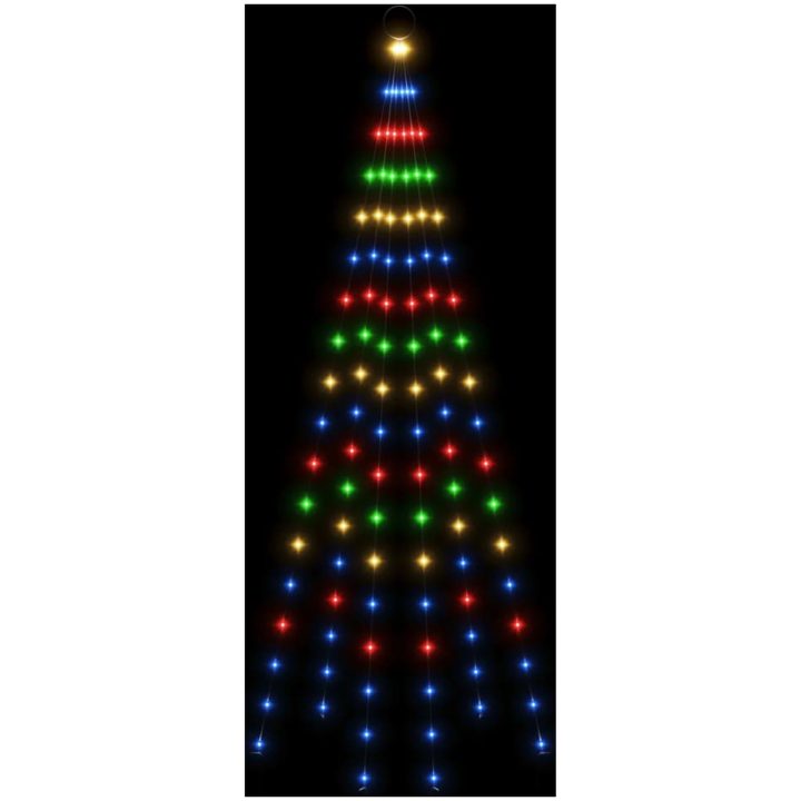 Julgran på flaggstång färgglad 108 LEDs 180 cm vidaXL 180 x 70 cm – bild 4