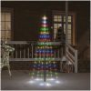 Julgran på flaggstång färgglad 108 LEDs 180 cm vidaXL 180 x 70 cm – miniatyr 1