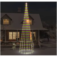 Julgran på flaggstång färgglad 1134 LEDs 800 cm vidaXL