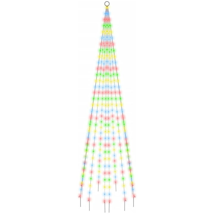 Julgran på flaggstång färgglad 310 LEDs 300 cm vidaXL 300 x 100 cm – bild 2