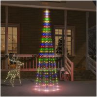 Julgran på flaggstång färgglad 310 LEDs 300 cm vidaXL