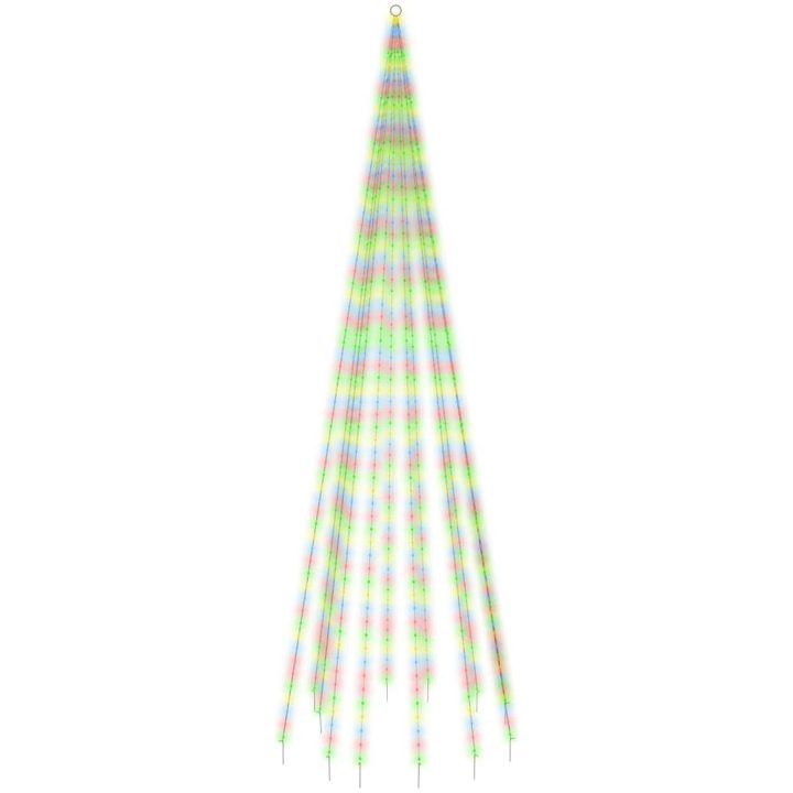 Julgran på flaggstång färgglada 732 LEDs 500 cm vidaXL 500 x 160 cm – bild 2