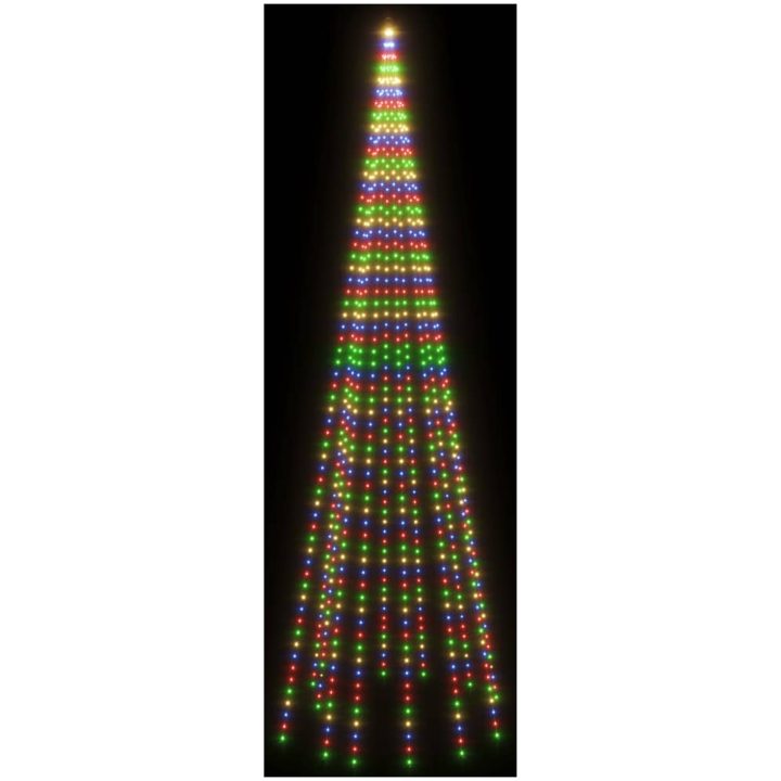 Julgran på flaggstång färgglada 732 LEDs 500 cm vidaXL 500 x 160 cm – bild 4