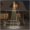 Julgran på flaggstång färgglada 732 LEDs 500 cm vidaXL 500 x 160 cm – miniatyr 1