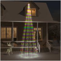 Julgran på flaggstång färgglada 732 LEDs 500 cm vidaXL