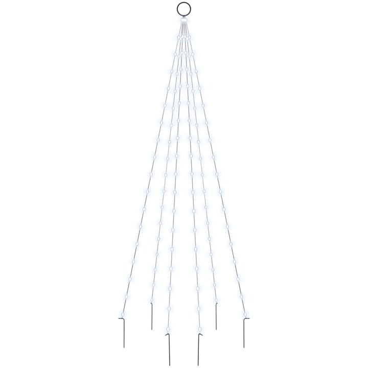 Julgran på flaggstång kallvit 108 LEDs 180 cm vidaXL 180 x 70 cm – bild 2