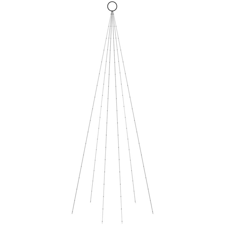 Julgran på flaggstång kallvit 108 LEDs 180 cm vidaXL 180 x 70 cm – bild 3