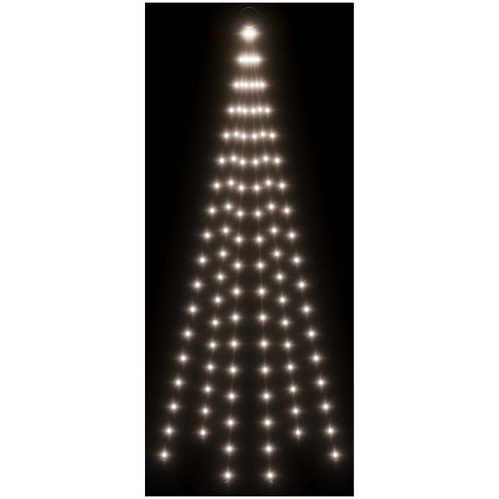 Julgran på flaggstång kallvit 108 LEDs 180 cm vidaXL 180 x 70 cm – bild 4