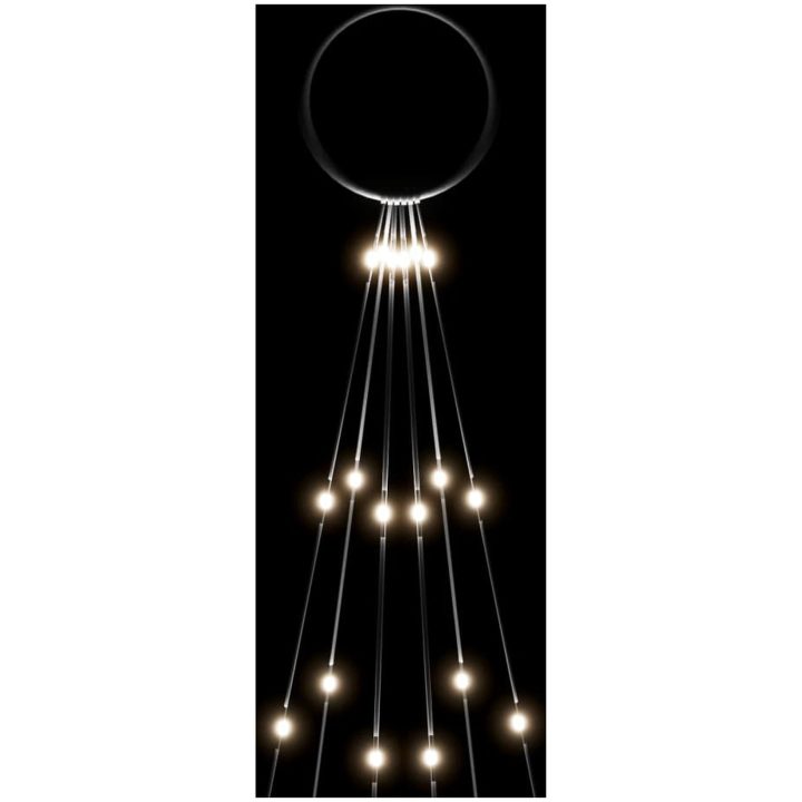 Julgran på flaggstång kallvit 108 LEDs 180 cm vidaXL 180 x 70 cm – bild 5