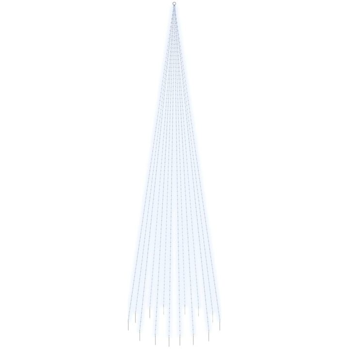 Julgran på flaggstång kallvit 1134 LEDs 800 cm vidaXL 800 x 230 cm – bild 2