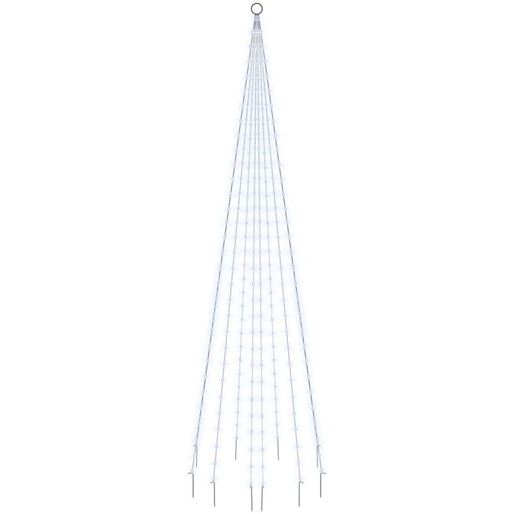 Julgran på flaggstång kallvit 310 LEDs 300 cm vidaXL 300 x 100 cm – bild 2