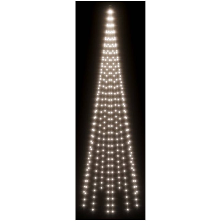 Julgran på flaggstång kallvit 310 LEDs 300 cm vidaXL 300 x 100 cm – bild 4