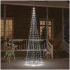 Julgran på flaggstång kallvit 310 LEDs 300 cm vidaXL 300 x 100 cm – miniatyr 1