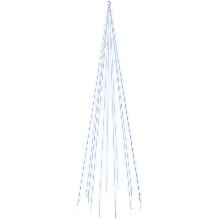 Julgran på flaggstång kallvit 732 LEDs 500 cm vidaXL 500 x 160 cm – bild 2