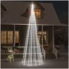 Julgran på flaggstång kallvit 732 LEDs 500 cm vidaXL 500 x 160 cm – miniatyr 1
