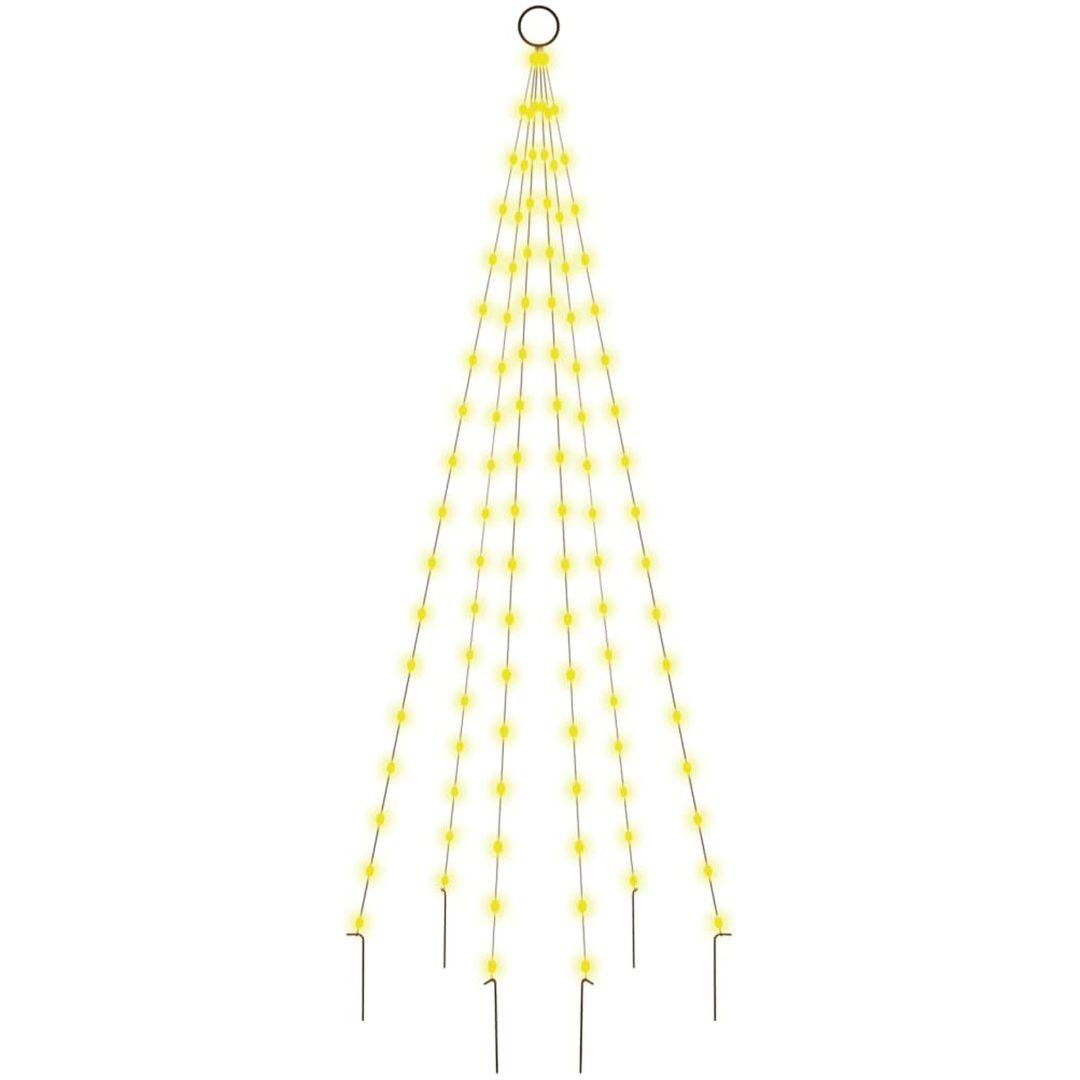 Julgran på flaggstång varmvit 108 LEDs 180 cm vidaXL 180 x 70 cm – bild 2