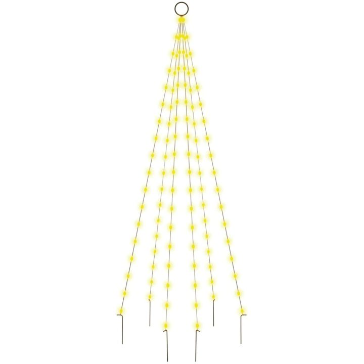 Julgran på flaggstång varmvit 108 LEDs 180 cm vidaXL 180 x 70 cm – bild 2