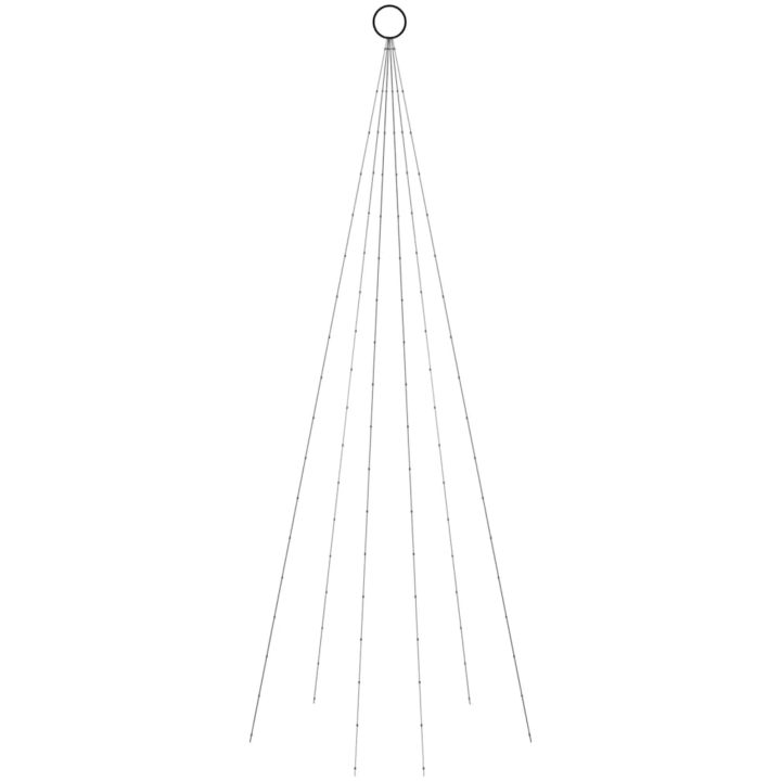 Julgran på flaggstång varmvit 108 LEDs 180 cm vidaXL 180 x 70 cm – bild 3