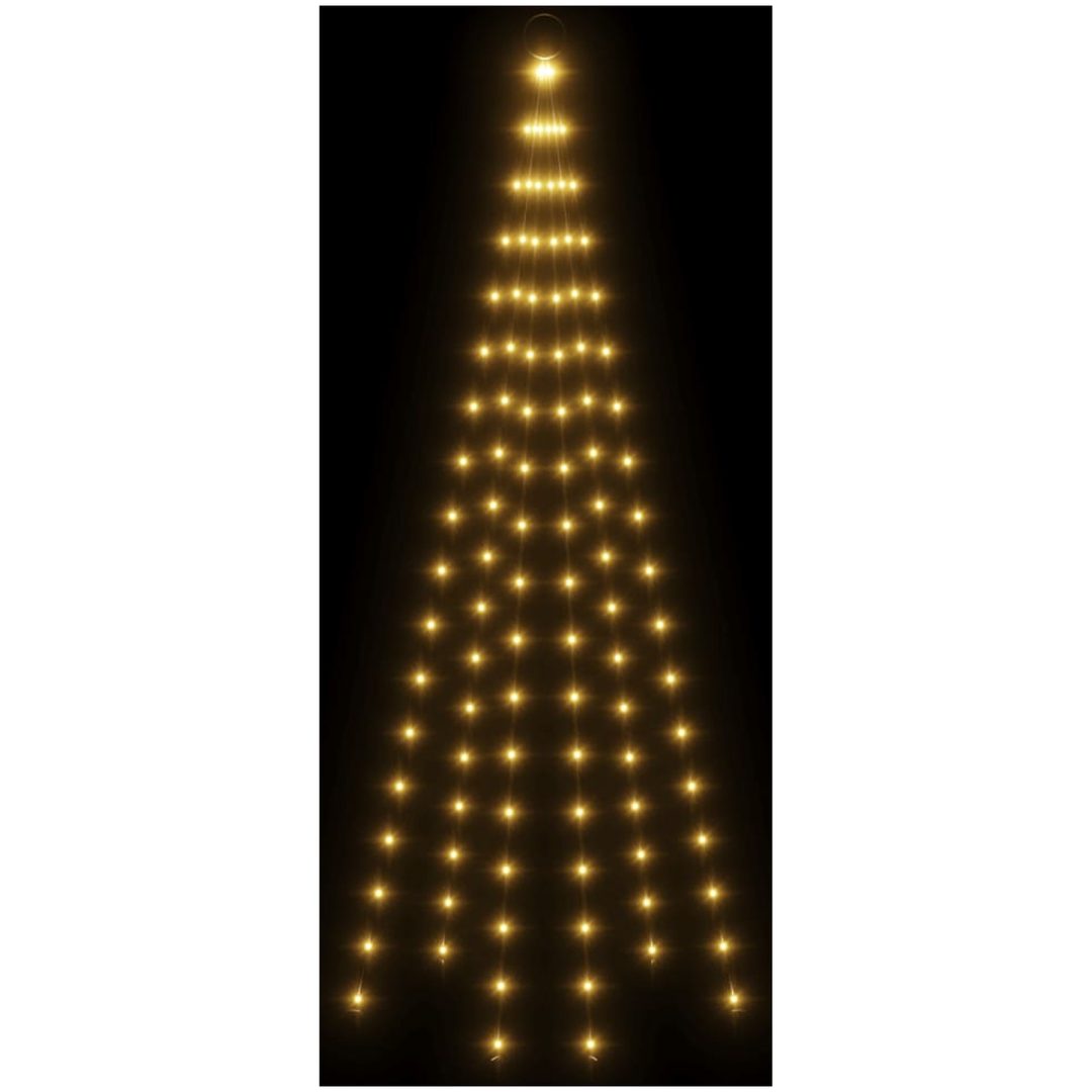 Julgran på flaggstång varmvit 108 LEDs 180 cm vidaXL 180 x 70 cm – bild 4