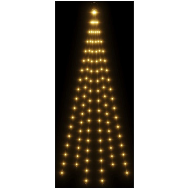 Julgran på flaggstång varmvit 108 LEDs 180 cm vidaXL 180 x 70 cm – bild 4