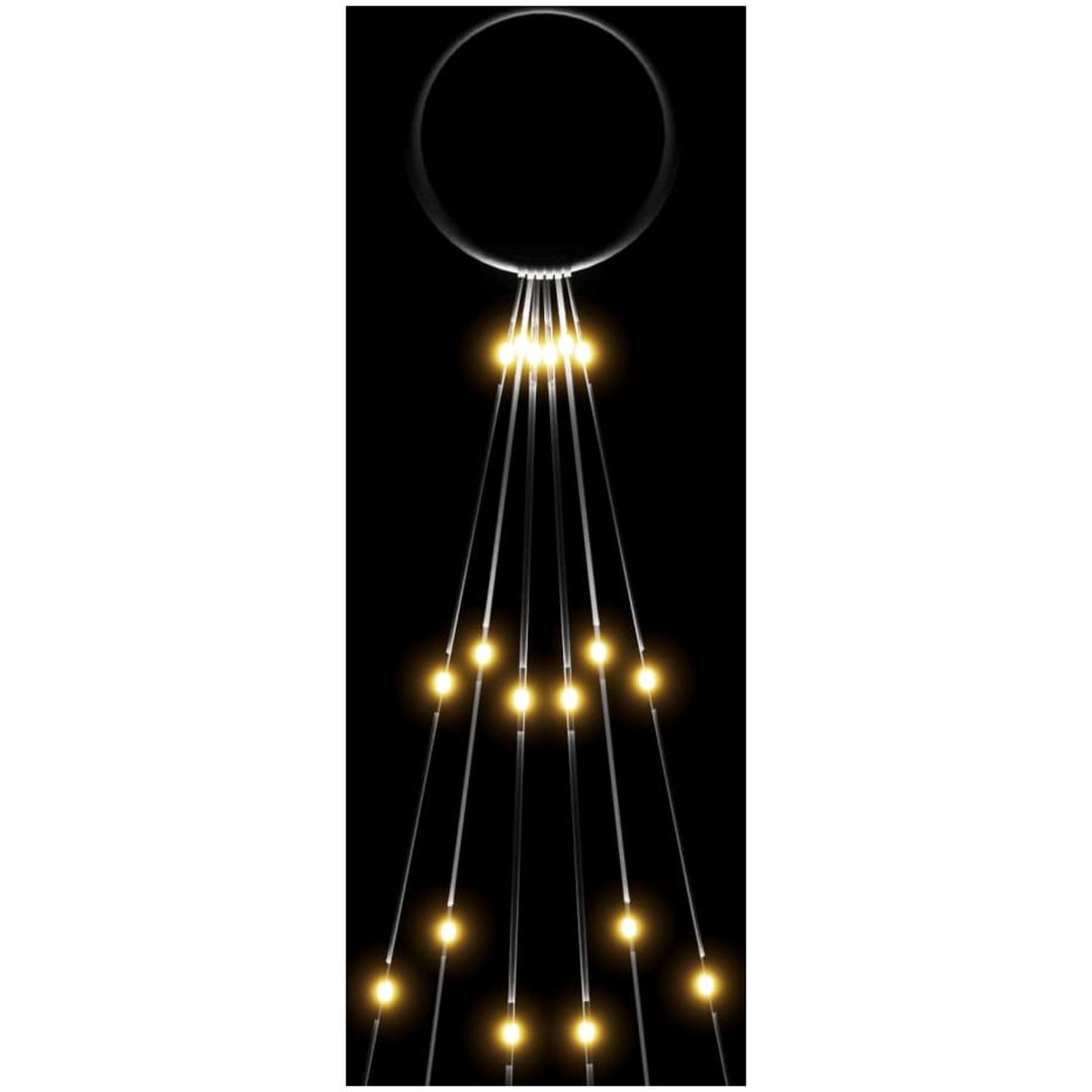 Julgran på flaggstång varmvit 108 LEDs 180 cm vidaXL 180 x 70 cm – bild 5