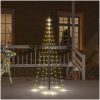 Julgran på flaggstång varmvit 108 LEDs 180 cm vidaXL 180 x 70 cm – miniatyr 1