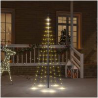 Julgran på flaggstång varmvit 108 LEDs 180 cm vidaXL