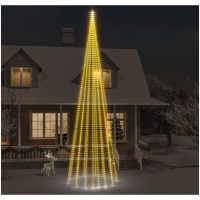 Julgran på flaggstång varmvit 1134 LEDs 800 cm vidaXL